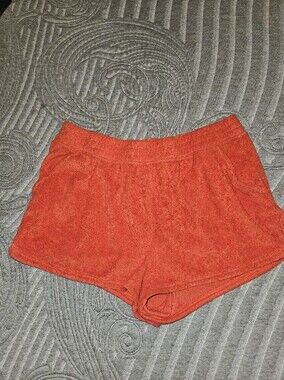 aerie Orange Terry Cloth Athletic Shorts
